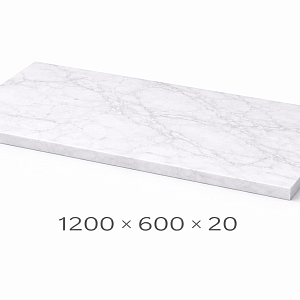 Плита мраморная 1200x600x20 мм белая 1 сорт полированная
