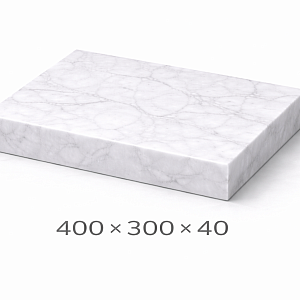 Плита мраморная 400x300x40 мм белая 1 сорт полированная