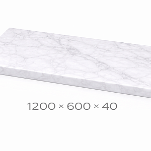 Плита мраморная 1200x600x40 мм белая 1 сорт / 2 сорт полированная