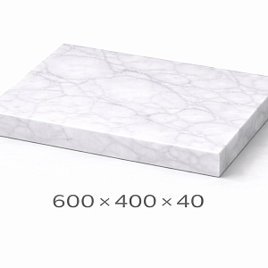 Плита мраморная 600x400x40 мм белая 1 сорт / 2 сорт полированная